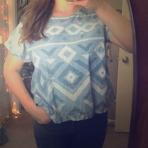 Aztec print boxy top